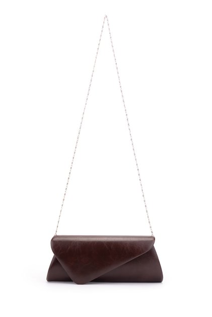 Envelope Model Metallic Texture Berlin Women's Shoulder Bag Brown