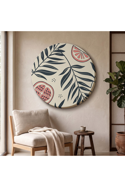 Decorative Round Canvas Painting - Artcnvsovl1