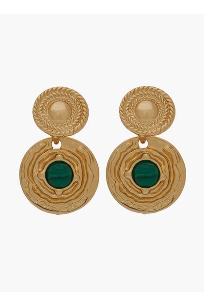 Gold Tone Dangler Earrings with Pushback Closure