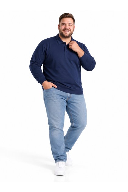 Plus Size Polo Neck Men's Sweatshirt