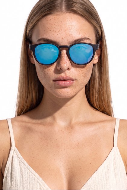 Veron Black Blue Mirror Sunglasses