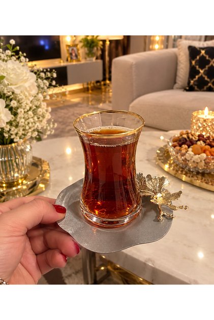 Tea Set for 6 Persons with Butterfly Design, Scratch-Resistant Plates