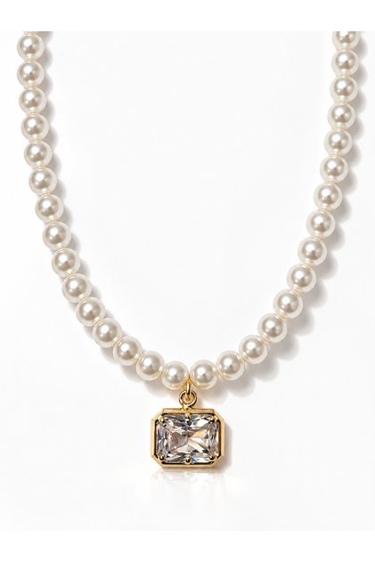 Tropez Glass Pearl Choker Necklace
