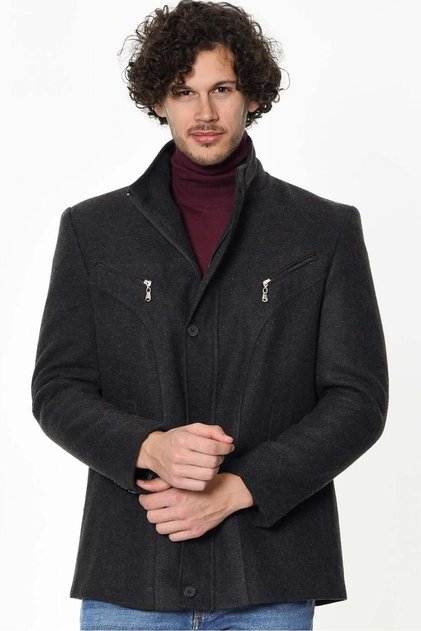 K7126 Men's Coat-Diagonal Anthracite-2