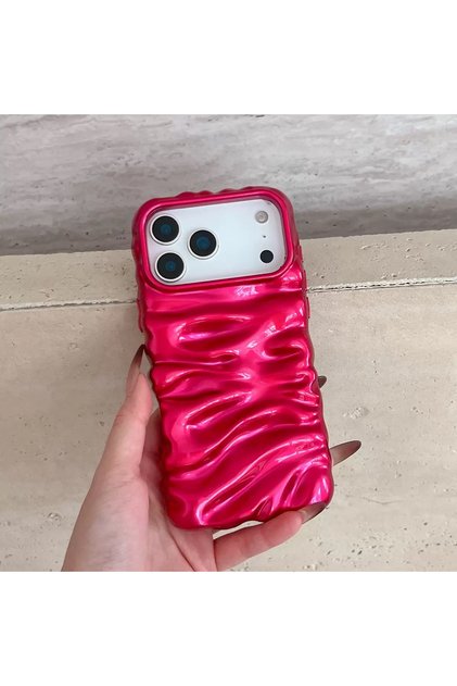 iPhone 18 Pro Max (6.9 Inch) Compatible Wavy Wrinkled Detailed 3D Surface Bright Colored Summer Lux Case
