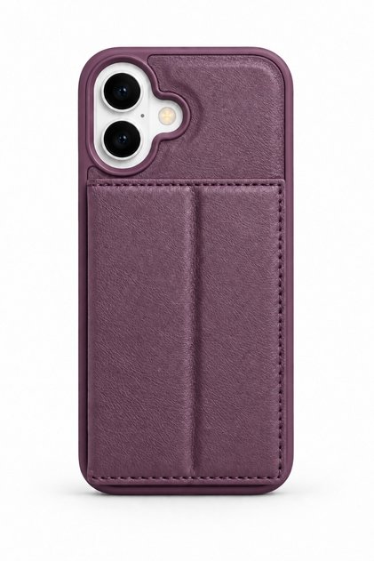 iPhone 17 Uyumlu Lüks Deri Kartlıklı Standlı Cüzdan Kılıf