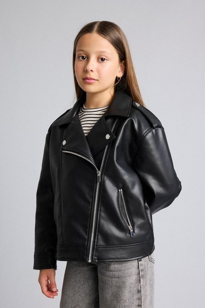 Girl's Leather Coat and Jacket C4976A8/Bk27 Black
