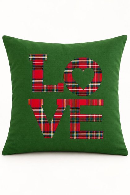New Year's Collection Premium Fabric Appliqué Detailed Decorative Throw Pillow Cover 1 Piece 43×43