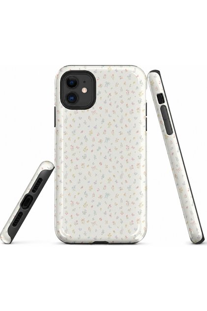 Compatible with iPhone 12 / 12Pro - Tiny Flowers, Double Layer Cover, Glossy Surface Protective Case