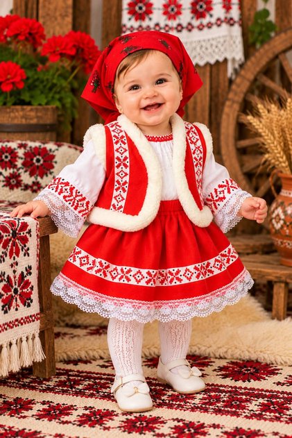 Costumaș Tradițional cu Blăniță – Fetiță