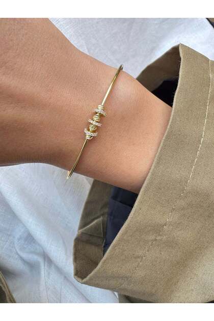 Stone detail meri clamp bracelet