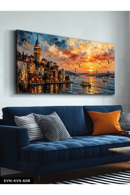 Oil Painting Lookalike Galata Tower One Piece Canvas - Canvas Painting