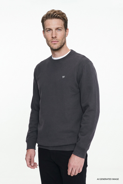 Pamuklu Selanik Regular Fit Normal Kesim Bisiklet Yaka Sweatshirt
