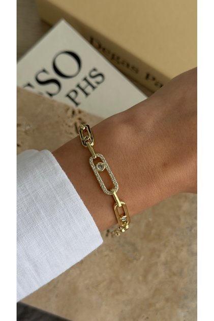 14K Luxury Gold Kuyumcu Model Kararmaz Kadın Bileklik