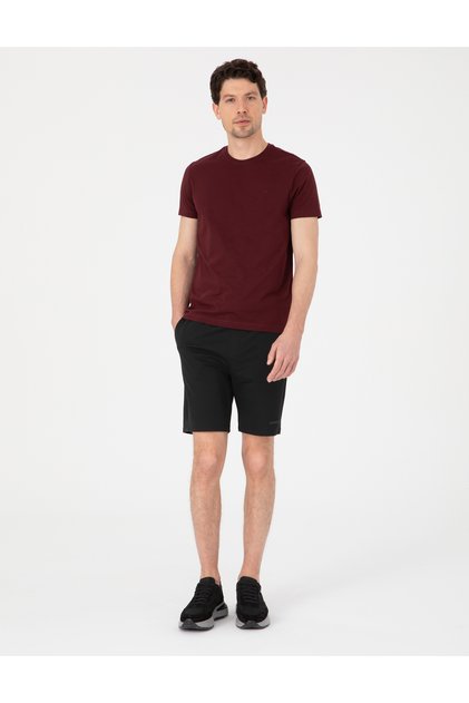 Black Regular Fit Knitted Shorts 50310719-Vr046