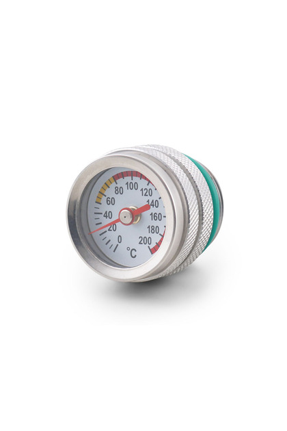 أغطية خزان الوقود الفضية للدراجات النارية M30x1.5 مع مقياس درجة حرارة الزيت 0-200 ℃ مؤشرات قياس الدوران M20x1