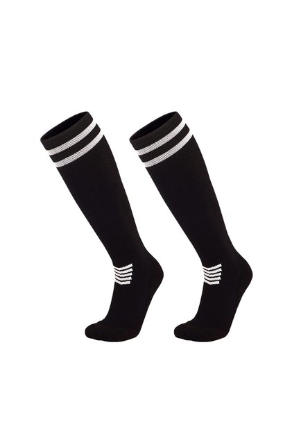 M(EU 34-38) Black Adult Youth Kids Professional Soccer Socks Football Club Breathable Knee High Trai