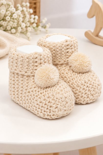 Soft Knitted Baby Booties Warm and Cute