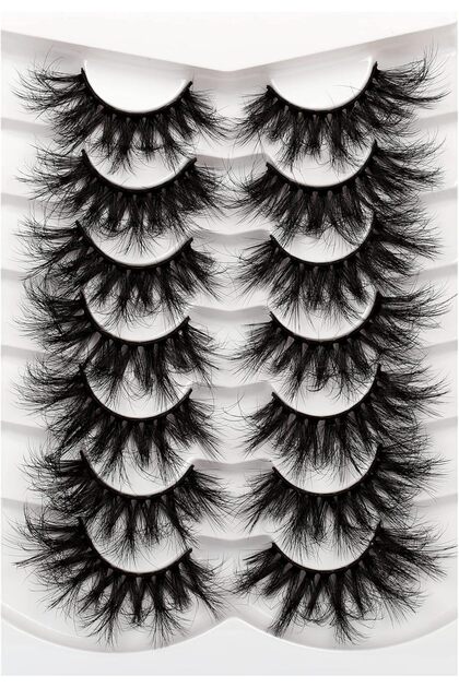Cat Eye Faux Mink Lashes 25MM False Eyelashes Dramatic 8D Volume Thick Long Fake Eye Lashe