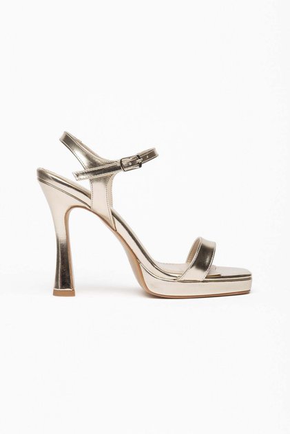 Women's Gold Platform Heeled Shoes