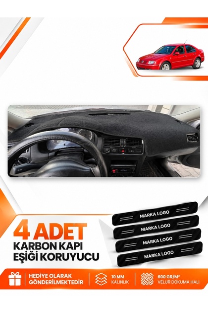 Volkswagen Bora (1998-2005) Compatible Dashboard Protection Protective Cover Carpet Cover - Black - Vw009