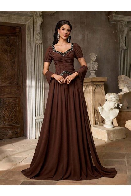 Rochie maxi, maro