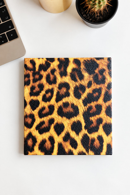 Leopard Patterned Hard Cover Plain Notebook 16X16 cm – 120 Sheets | 3 Different Designs
