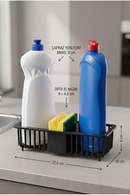 2 Pieces Stainless Plastic Kitchen Bathroom Organizer | Liquid Soap Dishwashing Detergent | Shampoo Shower Gel Organizer