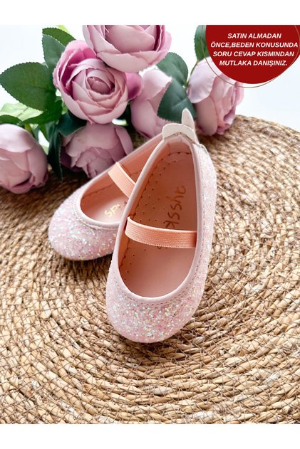 Pink Stone Glitter Girls' Baby Ballerina Shoes