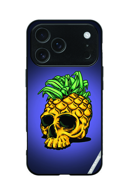 Protective Case Cover For Apple iPhone 17 Pro Max Pineapple Skull Design Multicolour