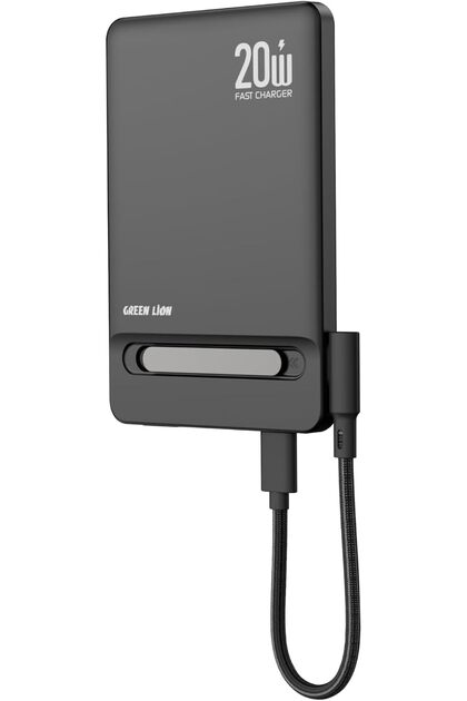 BOND Magnetic Power Bank with Built-in Stand, 20W PD Fast Charging, Slim Wireless Battery Pack Magnetic for iPhone 17-12 & Android (Black, 5000, Milliamp Hours)