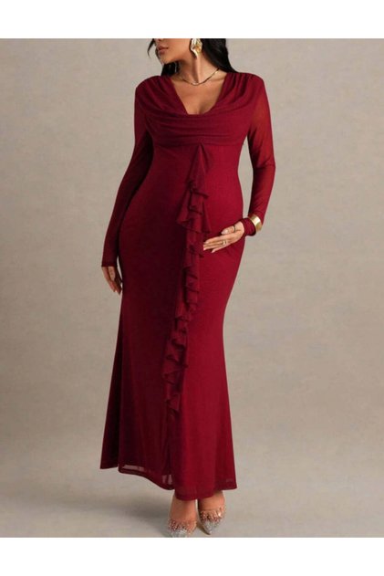 Rochie maxi, vișiniu