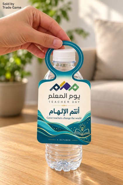 بطاقات تعليق على شكل عنق زجاجة لعيد المعلم، عبوة من 100 قطعة، لون أزرق مخضر