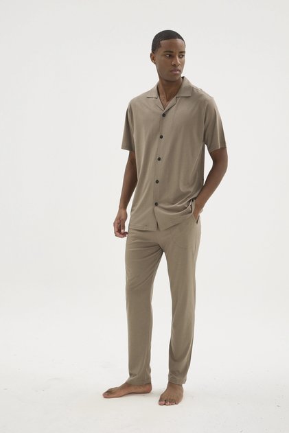 Uslucan Alişveri̇ş Kkt-26150 Apaj Collar Buttoned Pajama Set