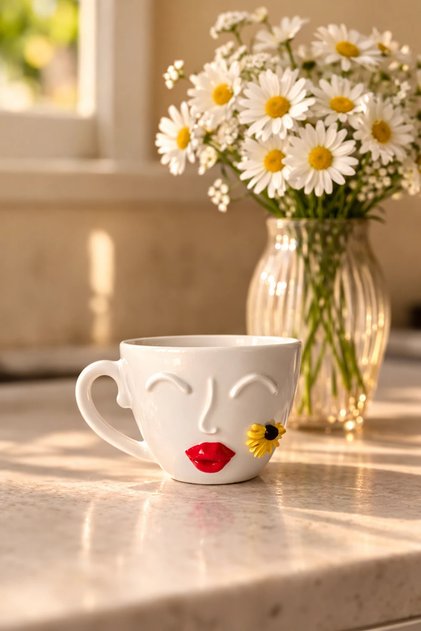 Spring Woman Sunflower Mug