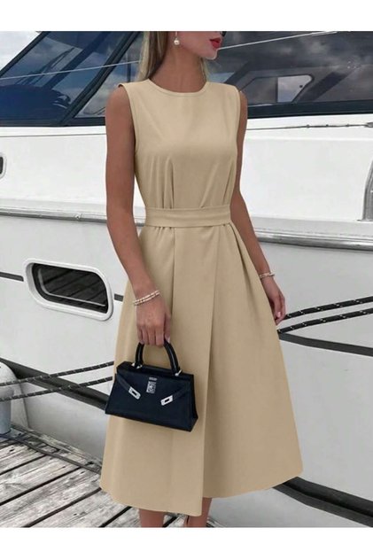 Rochie midi, bej