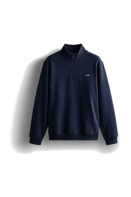 Zippered Navy Blue Men's Sweatshirt 6Wm1010