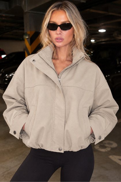 Lorven Oversize Dik Yaka Bomber Viral Kadın Ceket