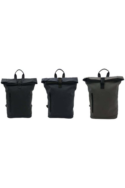Rolltop Bag - Trendy Waterproof Backpack, Gray