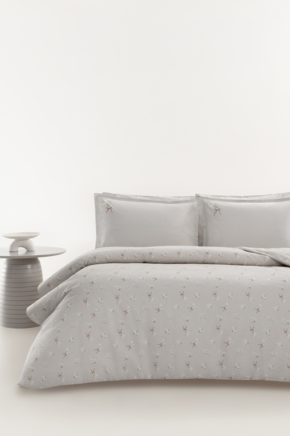 Leeds 100% Cotton Double Duvet Cover Set - Beige