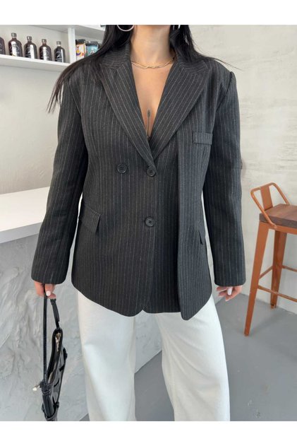Valencia Women's Oversize Kruvaze Blazer Jacket