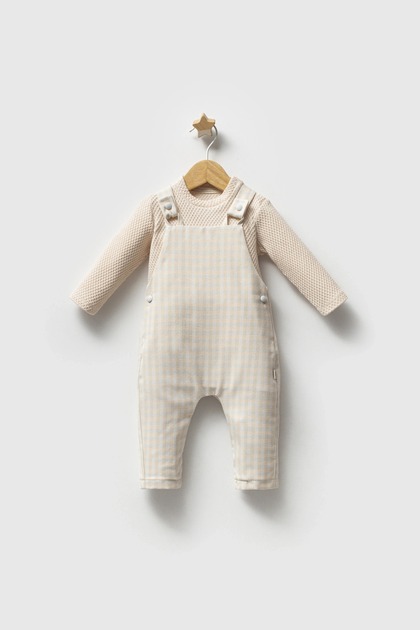 Baby Boy College Salopet Blouse Set Blue 5581