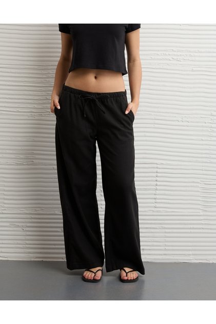 AE Stretch Low-Rise Linen-Blend Pull-On Pant