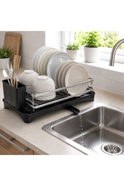 Suport din Aluminiu pentru Vase 42x30x12.5cm - Uscatoare Metalice, Bucatarie