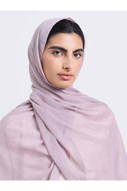 Lilac Self Design Shimmer Hijab 70x180 cm