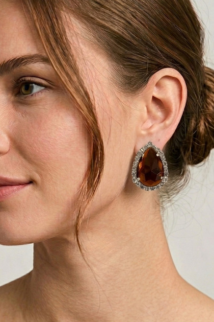 ABİYE DAMLA STUD KÜPE 3 CM.