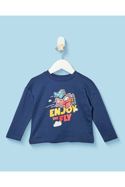 Infant Boys Navy Printed T-Shirt