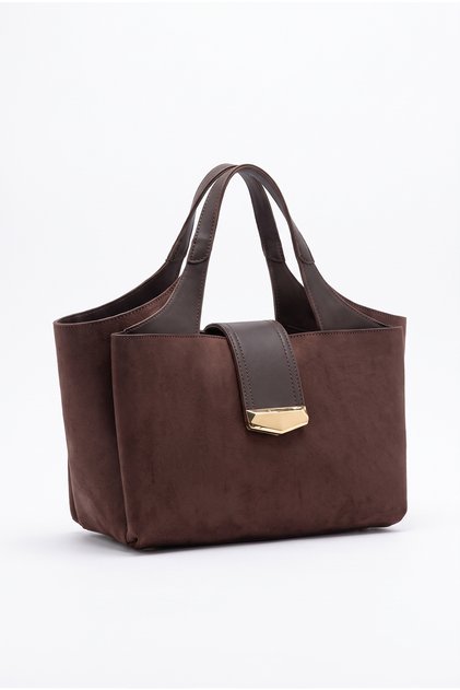 4004 Brown Suede Women's Shoulder Bag