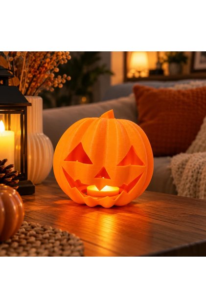 Bal Kabağı Tealıght Aydınlatma - Hallowen- Yılbaşı