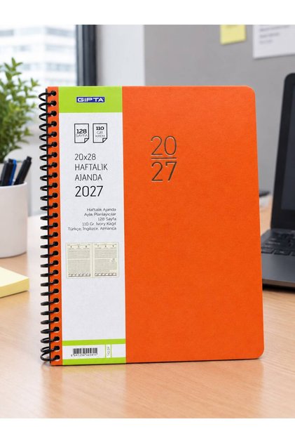 2027 422-SEK 20X28 Spiralli Haftalık Ajanda
